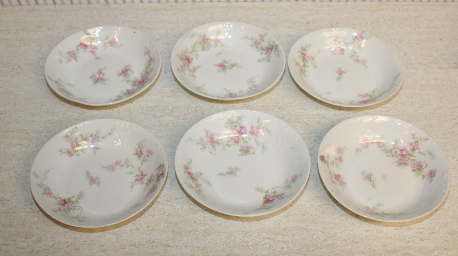Haviland® Limoges® Pink Floral Dishes 5" Dipping Berry Dessert Bowls x