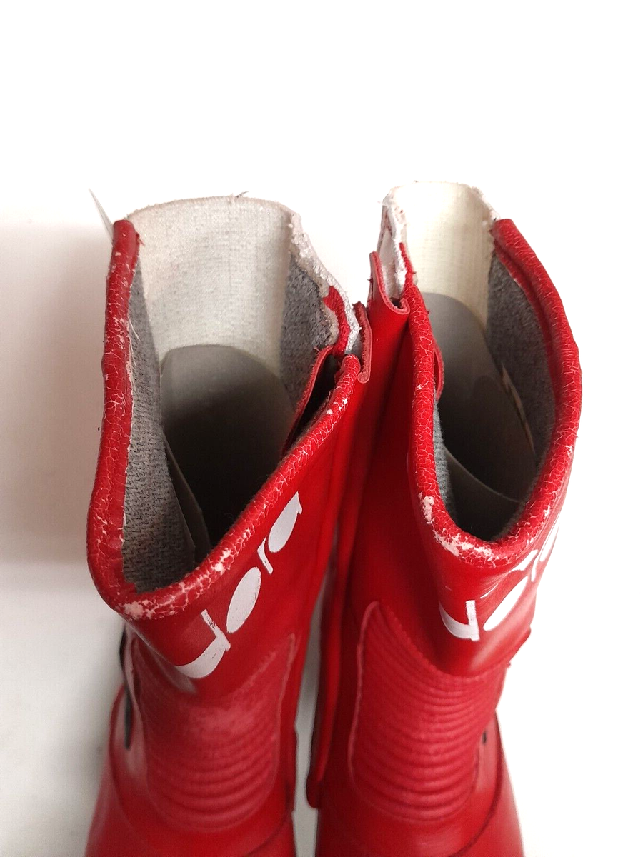 Original Vintage Diadora Red White Motorcycle Boots Size 39 | eBay