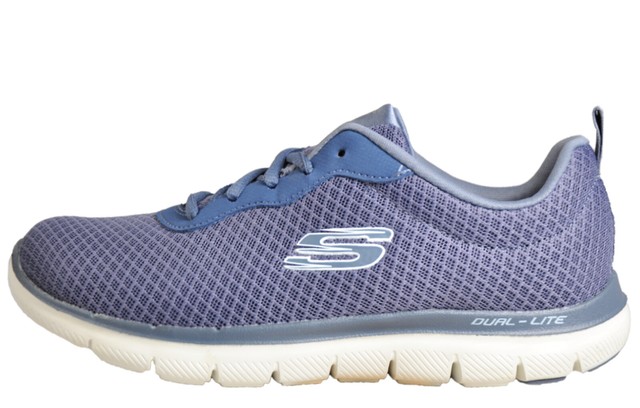 skechers grey flex appeal 2.0 trainers