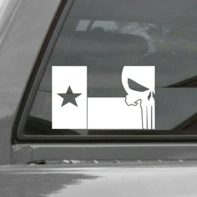 Punisher Texas Flag Vinyl Decal Sticker