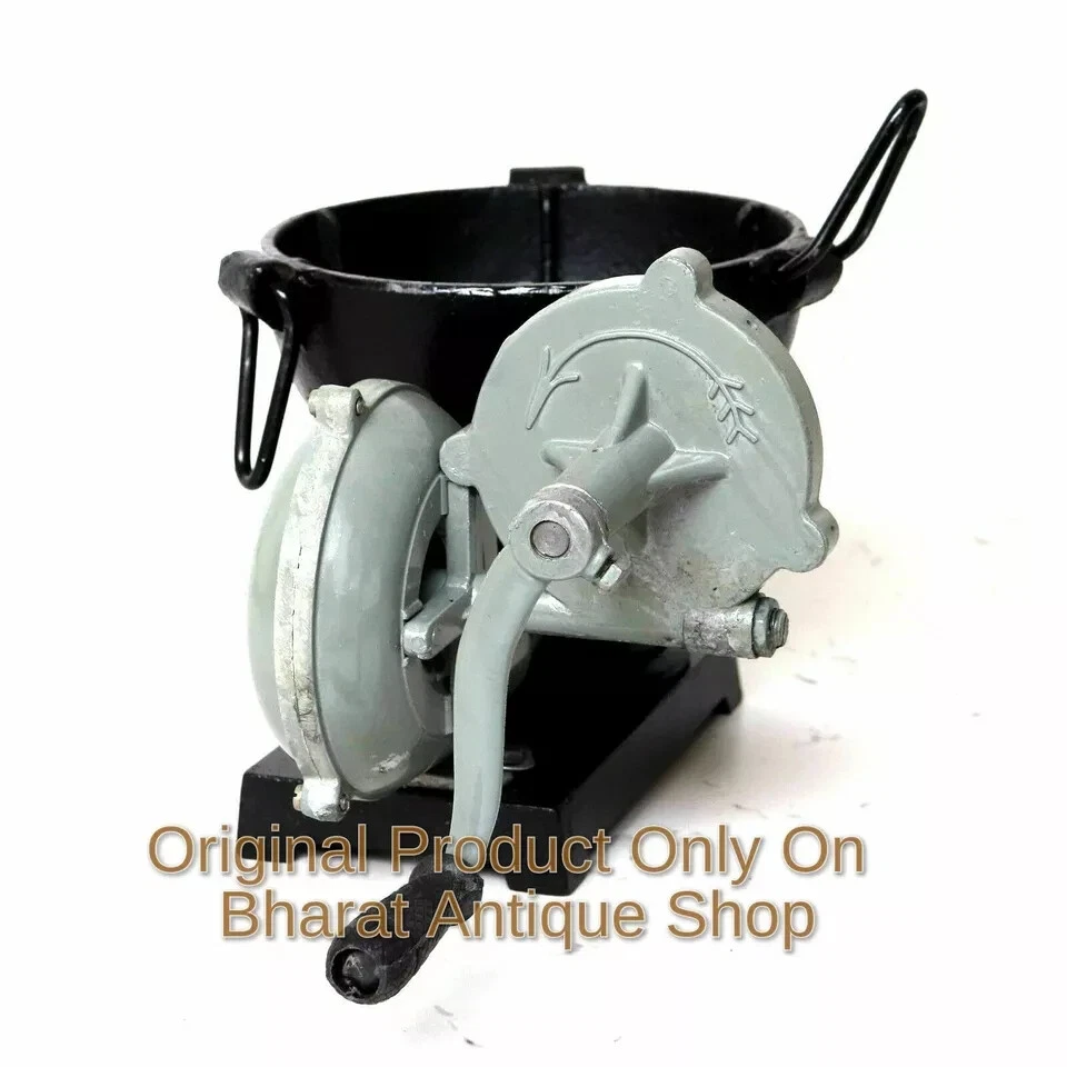 Horno de forja con soplador manual tipo pedal mango ventilador herrero soplador útil Foto 3 de 4