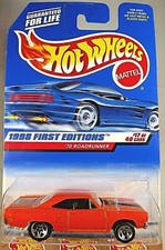 1998 Hot Wheels 661 First Editions 1740 70 Roadrunner Orange W5 Spoke Wheels