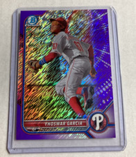 2022 Bowman Chrome #BCP-215- YHOSWAR GARCIA Purple Shimmer Refractor RC SP #/250