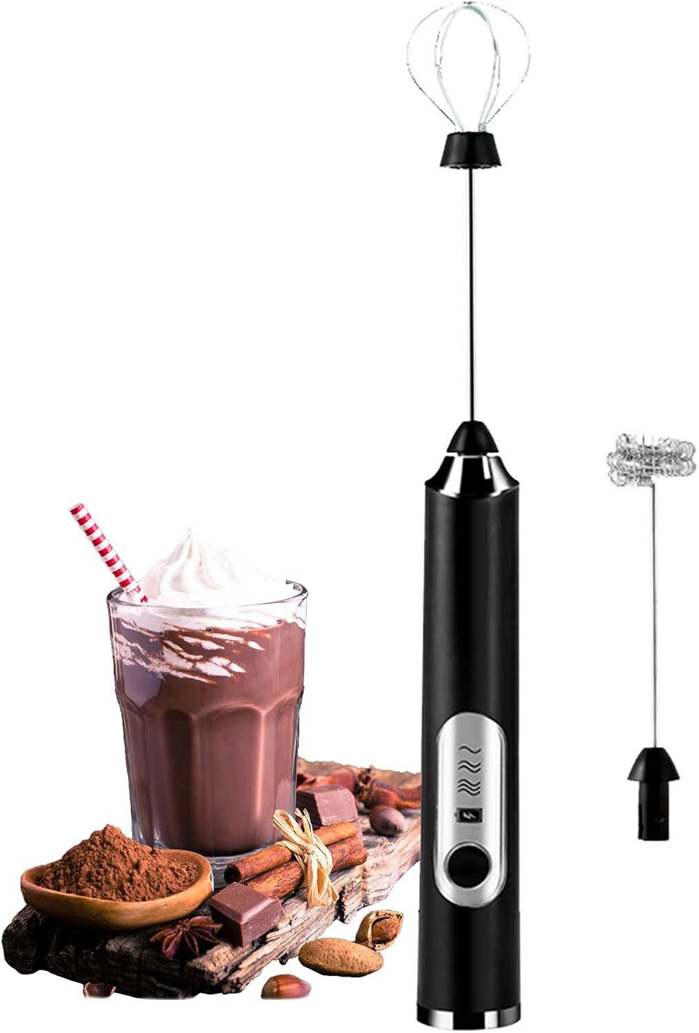 Immersion Electric Blender Milk Frother Handheld USB Charging Wireless Mini Mix
