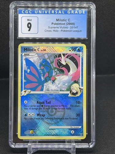 2009 Pokemon Milotic C Supreme Victors Cosmos Holo Overflow #35/147 CGC 9 Mint
