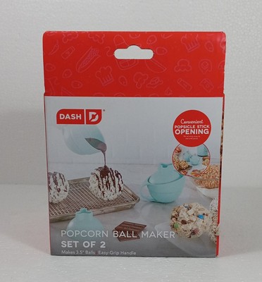 DASH Popcorn Ball Maker Aqua Set of 2 Easy Grip Handle 