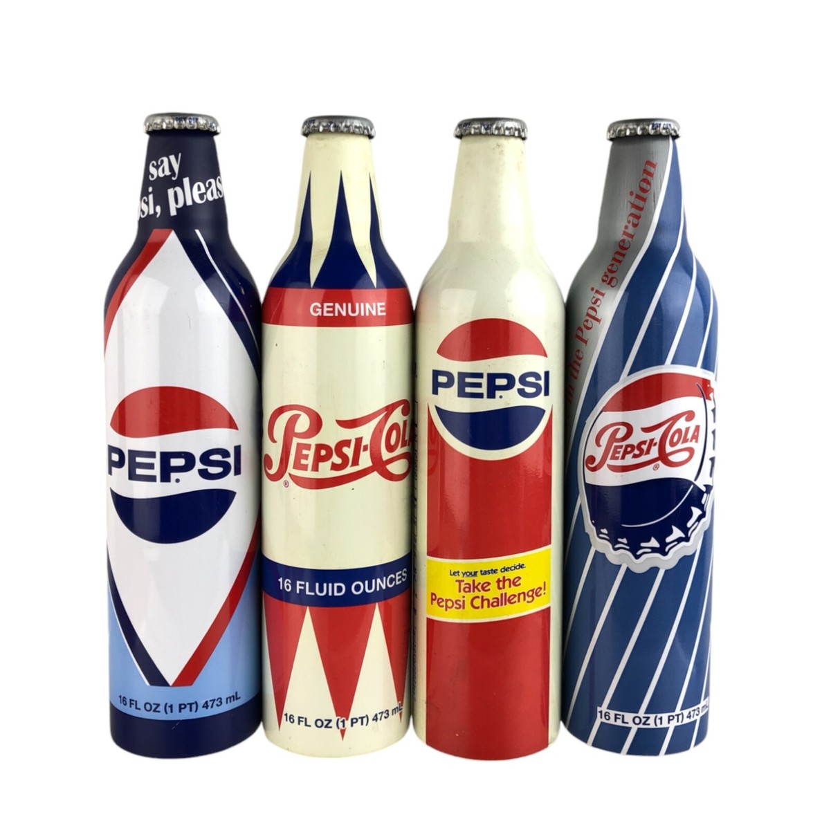 RETRO Label Art Painted UNOPENED Full 16 oz Pepsi-Cola Aluminum