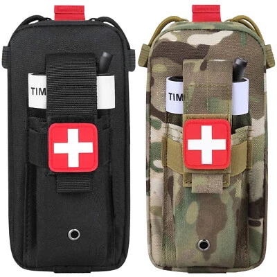 Military Molle Medical Pouch Tourniquet Holder Tactical First Aid Trauma Kit Bag