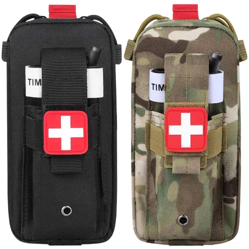 Military Molle Medical Pouch Tourniquet Holder Tactical First Aid Trauma Kit Bag