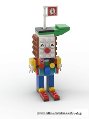 Lego Brickheadz clown with flag -(UNIQUE MODEL)- Custom MOC