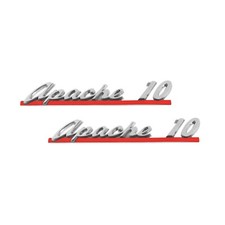 1961 Chevrolet Truck Apache 10 Hood Emblems Pair Chrome W Red Details