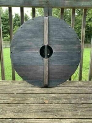Bouclier Viking Rond En Bois – 24 Pouces – Décoration Médiévale Artisanale