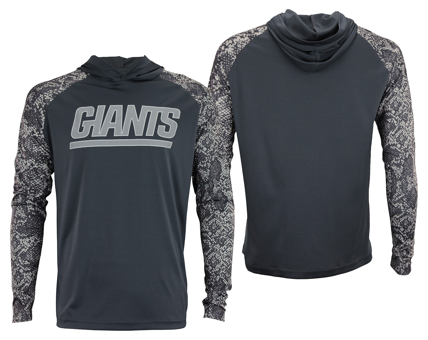 Легкая толстовка с капюшоном Zubaz NFL Mens New York Giants Gray Post
