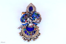 Ethnic Lazuli Lapis Handmade Tassel Jangle Brooch