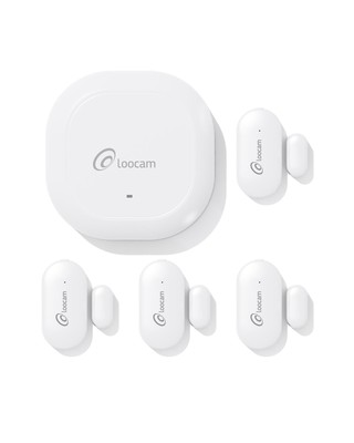 Loocam Door and Window Sensor Kit, Zigbee Door Sensor Alarm, APP Notification