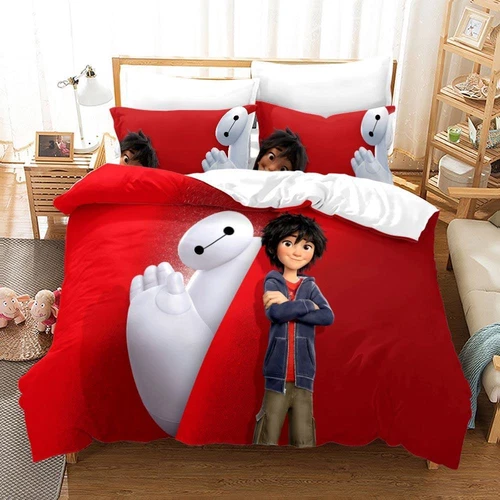 3D Big Hero 6 Bedding Set Kids Duvet Cover Pillowcase Single Double King Gift - Picture 6 of 11