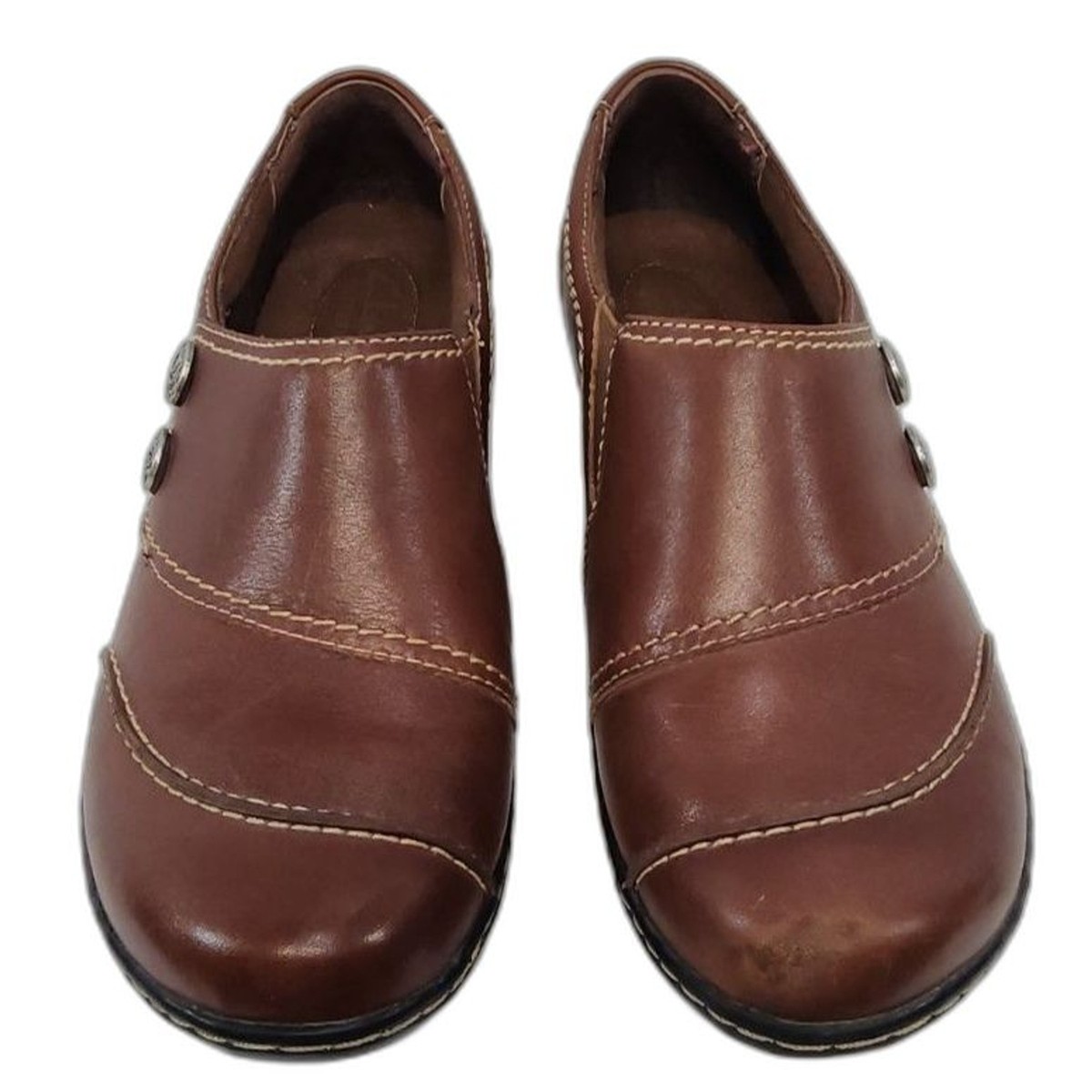 Clarks Bendables Brown Leather Loafers Size 7M | eBay display picture 2