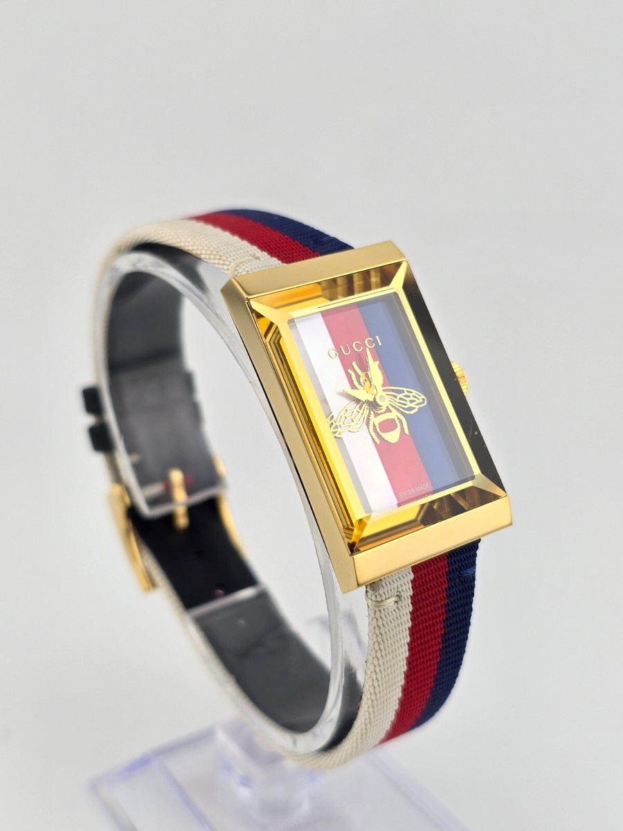 時計 GUCCI MATHER OF PEARL Gucci Women's G-Frame Mother of Pearl Dial Nylon Watch - YA143576