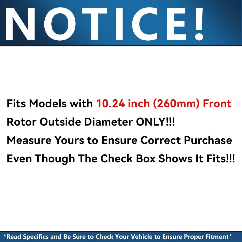 260mm Front Drilled Brake Rotors Ceramic Pad for 1990-1996 Subaru Legacy Impreza - Image 3 of 4