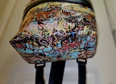 NWT Authentic KARA NEW YORK Graphic Print Pebble Leather Backpack Rare Find! NWT Authentic KARA NEW YORK Graphic Print Pebble Leather Bag  main image 3