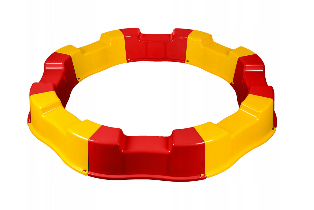 Sandkasten ø160cm Kunststoff gelb-rot Kindersandkasten für Sand/Bälle