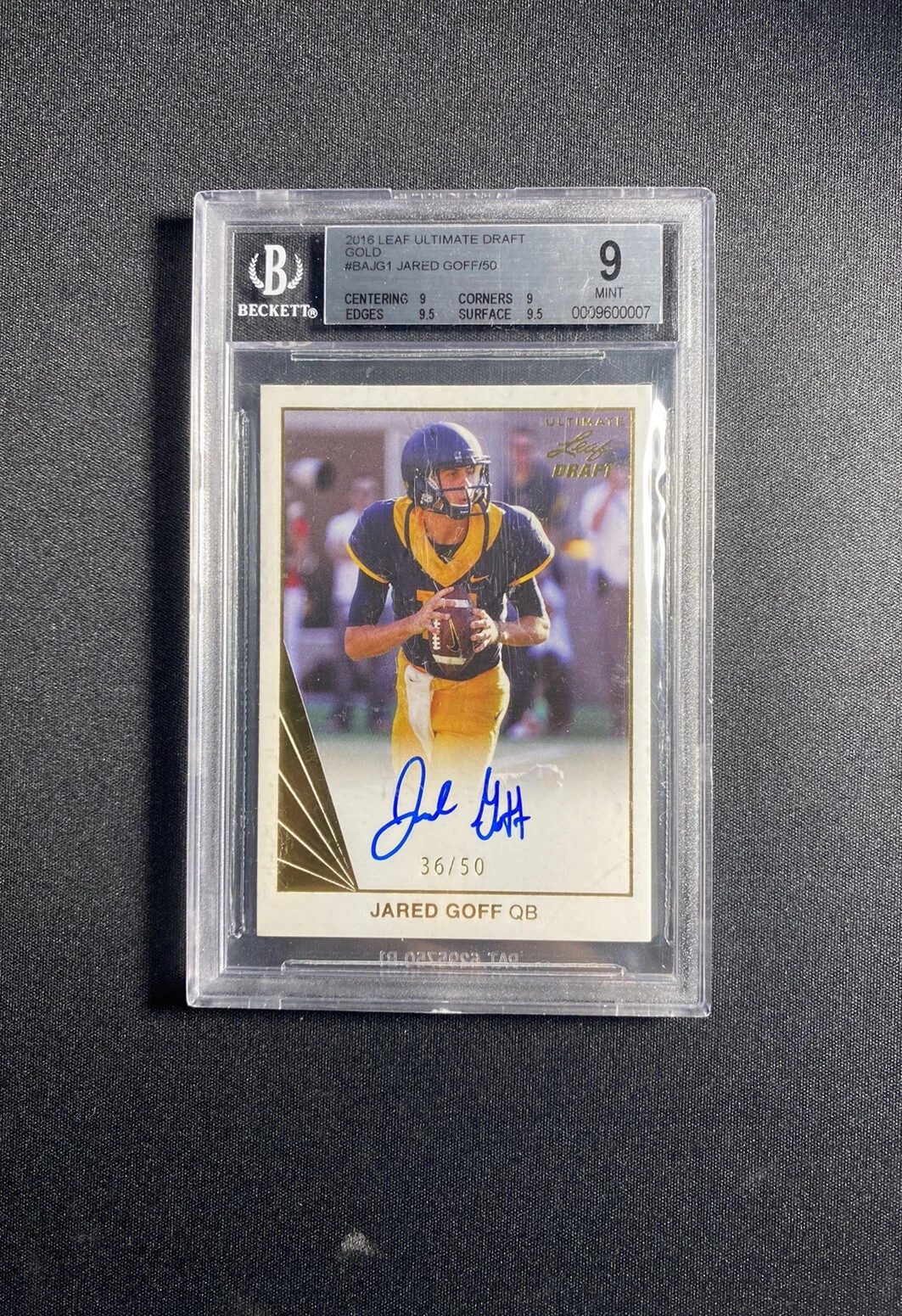 Jared Goff Leaf Ultimate Draft Autographs #BAJG1 Gold Spectrum