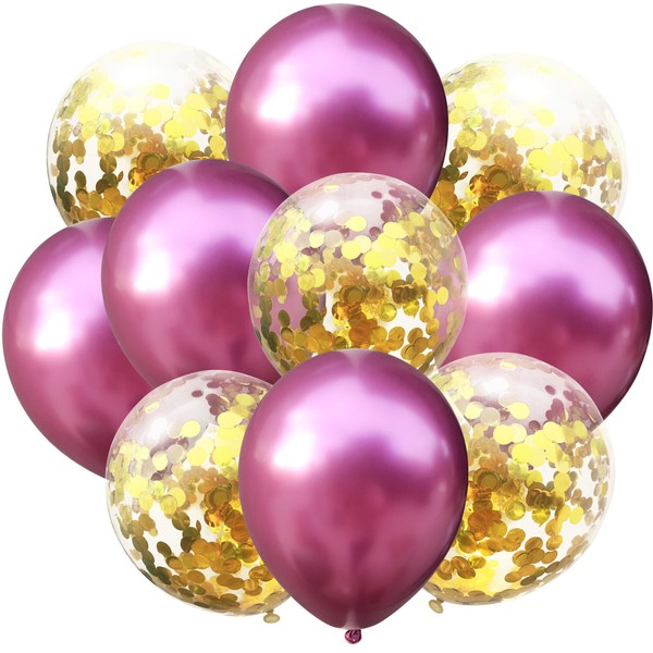 Konfetti Luftballon Set Geburtstag Party Hochzeit Jga Deko Ballons Pink Gold-image