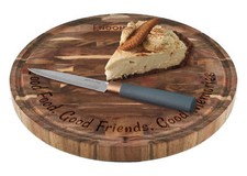 Engraved End grain Butchers Block Chopping Board Good Food Friends & Memories