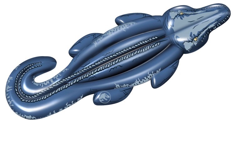 mosasaurus toy in water