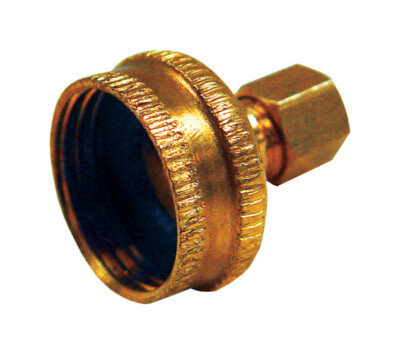 JMF 4504098 Yellow Brass Lead-Free Adapter 3/4 FH x 1/4 Compression Dia. in.