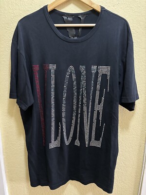 Rhinestone Black Red Vlone Shirt Vlone X Swarovski Friends T Shirt