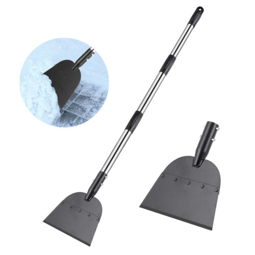 Flat Shovel Ice Scraper & Long Handle Adjustable Height Garden Cleaning Tool