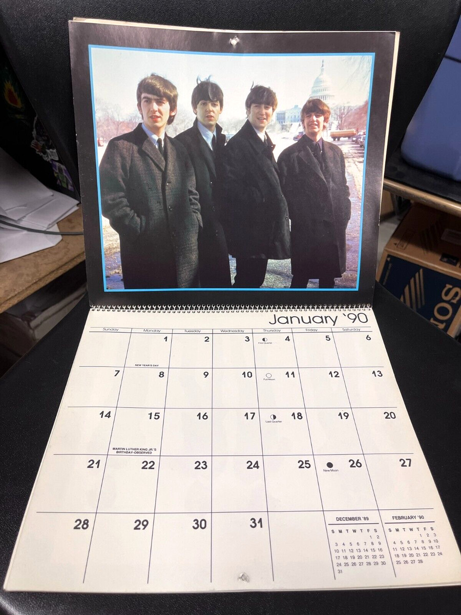 BEATLES VINTAGE 1990 CALENDAR Cleo JOHN LENNON PAUL MCCARTNEY GEORGE  HARRISON | eBay