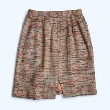 Handmade Pink Undertones Knee Length Tweed Skirt Size 12 Mid Rise Classic