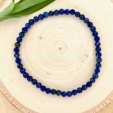 Natural Real Lapis Lazuli 4MM Small Gemstone Beads Healing Women Men Bracelet