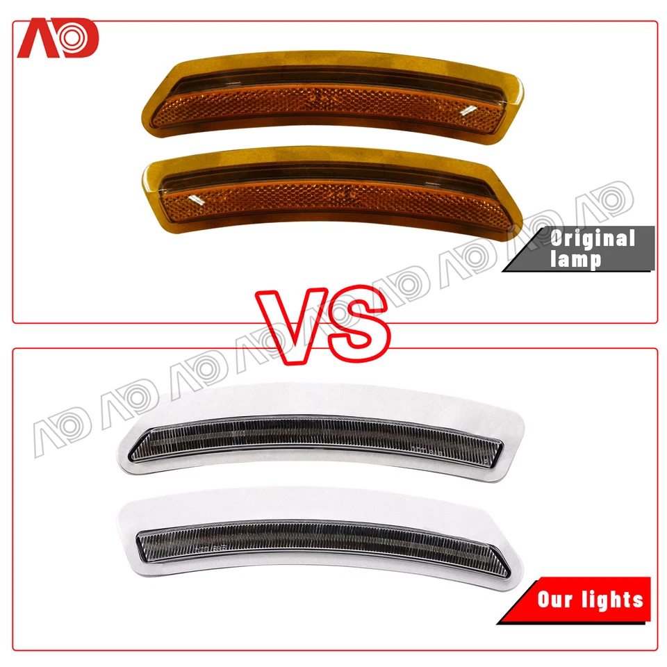 2x LED Side Marker Signal Lights Amber Clear For 2018-2022 Lexus LC500 LC500H - Image 4 of 4