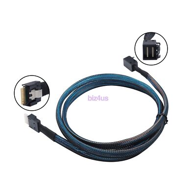 Mini SAS 4.0 SFF-8654 4i 38pin Host to Mini SAS HD SFF-8643 36pin Tage Cable 1M