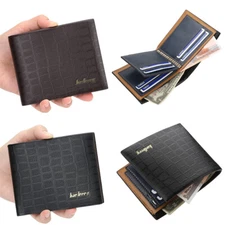 Men Short Wallet Leather Clutch Cash Card Holder Bifold Front Pocket Coin Purse