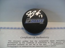 Andrew Cogliano Autographed Signed 2005 NHL Draft Puck COA Sharks Stars Ducks 