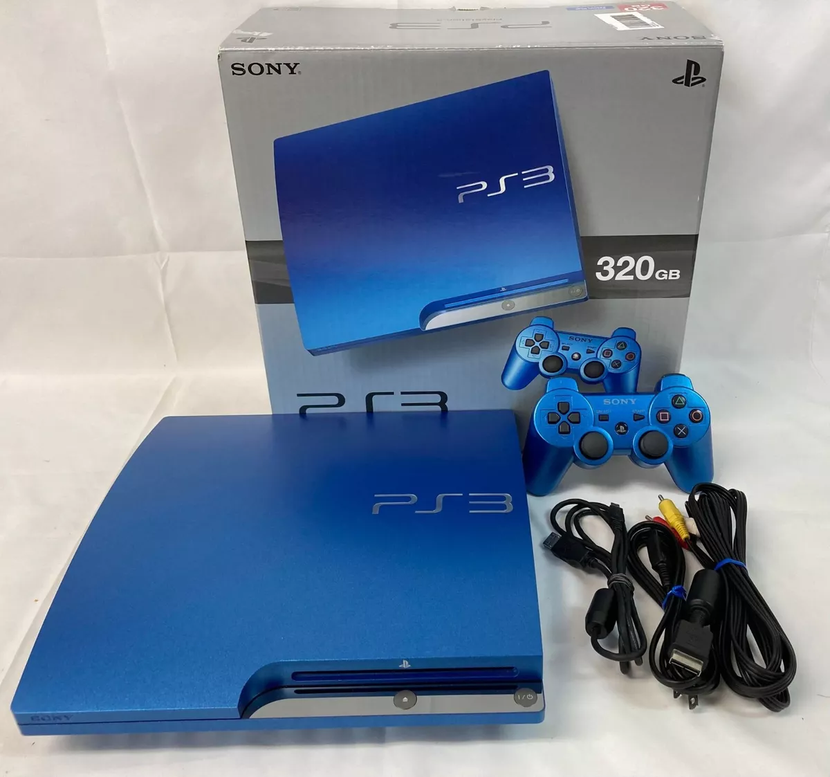 Sony PlayStation 3 PS3 CECH-3000B Splash Blue Game Console Full