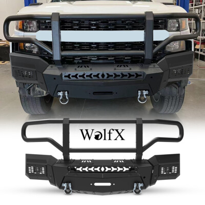 Steel Front Bumper Set For 2019 2020 2021 Chevrolet Silverado 1500 Pickup Truck