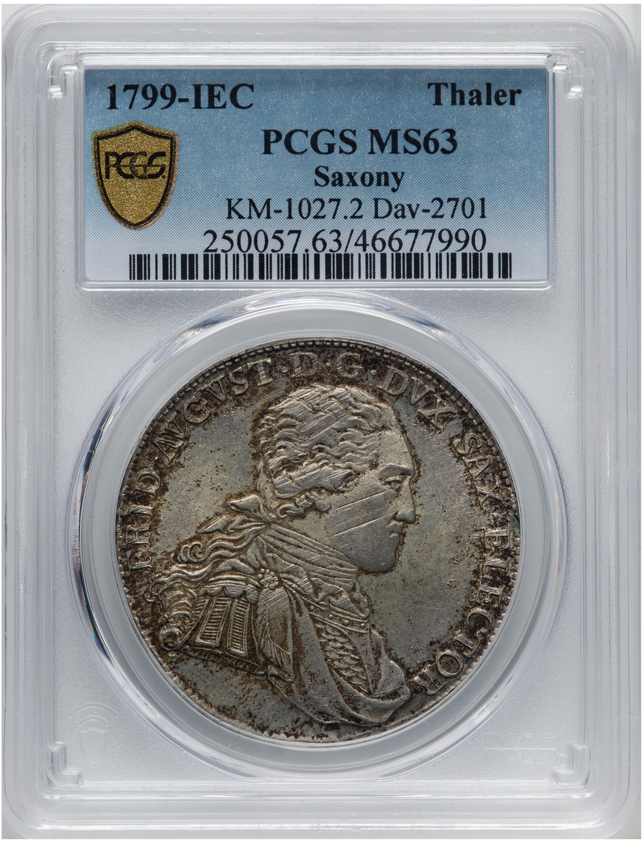 Best Price! 1799 IEC Germany Saxony Taler PCGS MS63 UNC Thaler 1