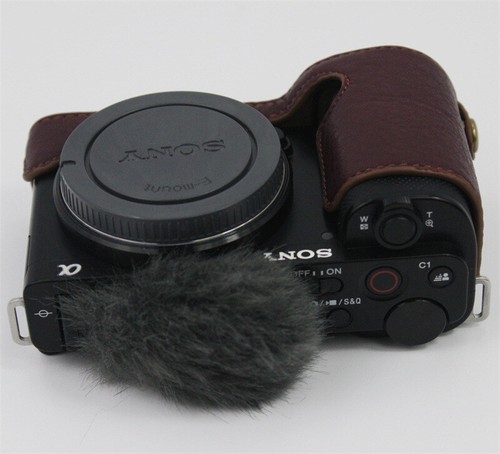 Media funda protectora de cuero real genuino para cámara Sony ZV-E10 ZV E10 - Imagen 30 de 35