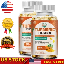 TURMERIC 95% CURCUMIN 240 CAPSULES EXTRACT TUMERIC BLACK PEPPER ANTIOXIDANT BEST