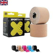 Elastic Kinesiology Tape 2 Rolls - 5cm x 5m, Hypoallergenic & Waterproof Relief 2.63 per metre