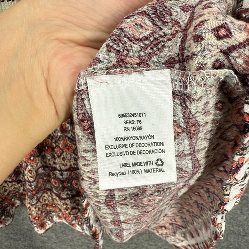 Blusa Simply Emma Mujer 3X Plus Blanca Floral Borlas Manga 3/4 Rayón Informal - Imagen 4 de 7