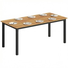 Image of Outsunny 180 x 86 cm Garden Dining Table for 6-8 Person, Teak