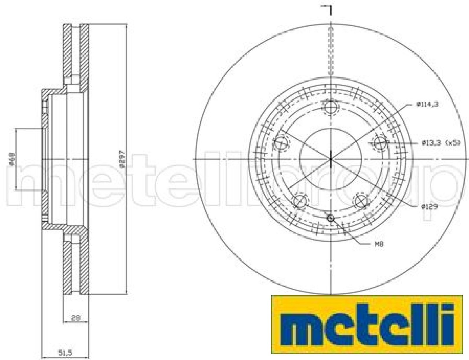 2x Bremsscheibe metelli 23-1850C 2 Bremsscheiben Vorderachse Vorne für Mazda