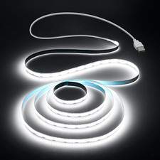 USB Led Light Strip COB Led Strip Lights 5V Daylight Cold White 6000K 3.28FT 320