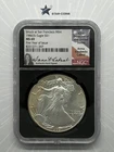 1986(S) Silver Eagle MS69 Anna Cabral Signed First Year of Issue (Toning)